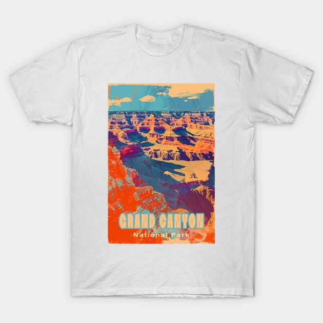 Grand Canyon National Park Vintage Travel Poster T-Shirt by GreenMary Design